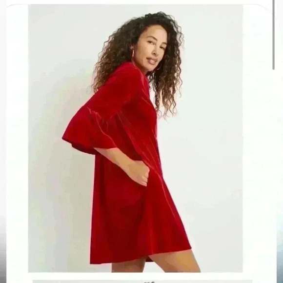 🍓NWT Jude Connally Rich Red Velvet Dress - Picture 4 of 9